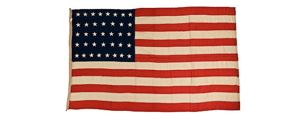 US Flag hand-sewn