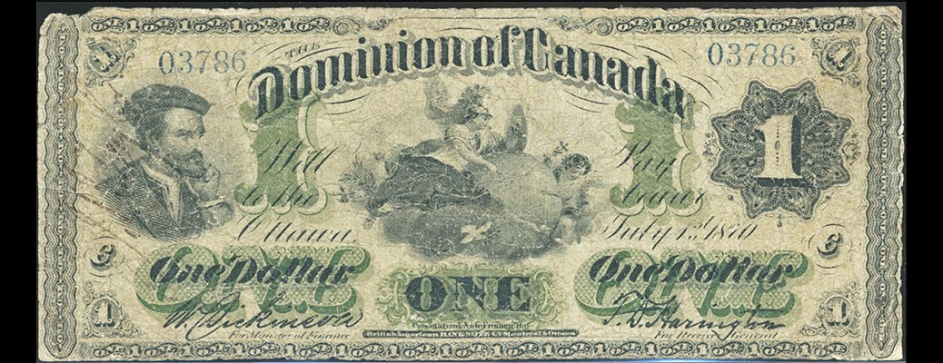 1870 $1 DC-2e #03786C 'Payable at Victoria'