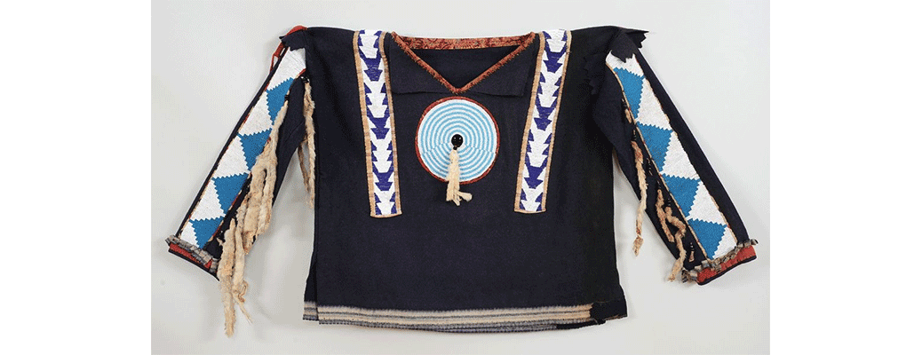 Blackfoot Beaded Man's Wool Shirt ca. 1890-1900, Sinew and Cotton Sewn