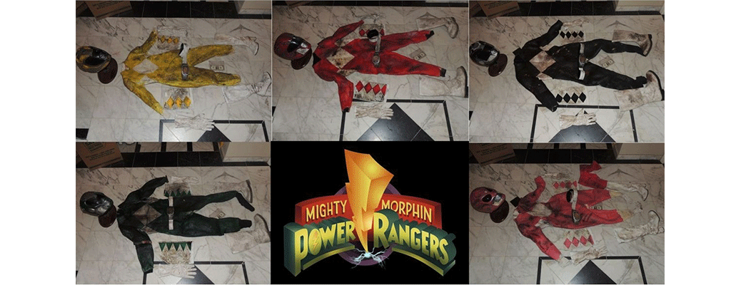 Mighty morphin power rangers complete set of all 5 screen used ranger suits from new tv pilot