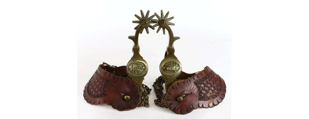 Buermann bronze spurs with Indian head