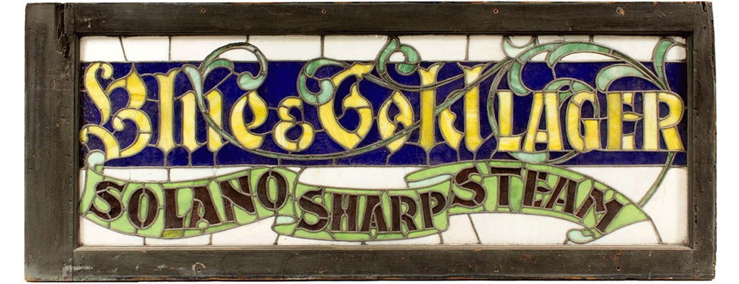 Solano Brewery Lager & Steam Beer Stained Glass Sign