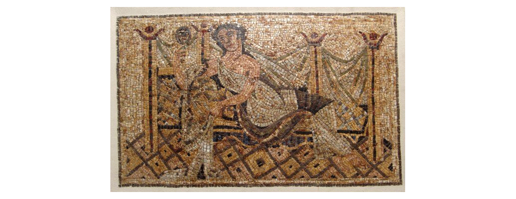 Roman mosaic depicting a reclining woman